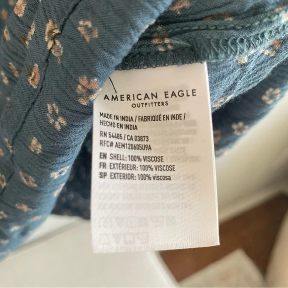 AMERICAN Eagle  Open Back Printed Baby Doll Dress Size XS (slightly shrunk) - Picture 11 of 11